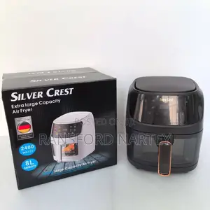 8L Transparent Silver Crest Extra Large Capacity Air Fryer, 2400W