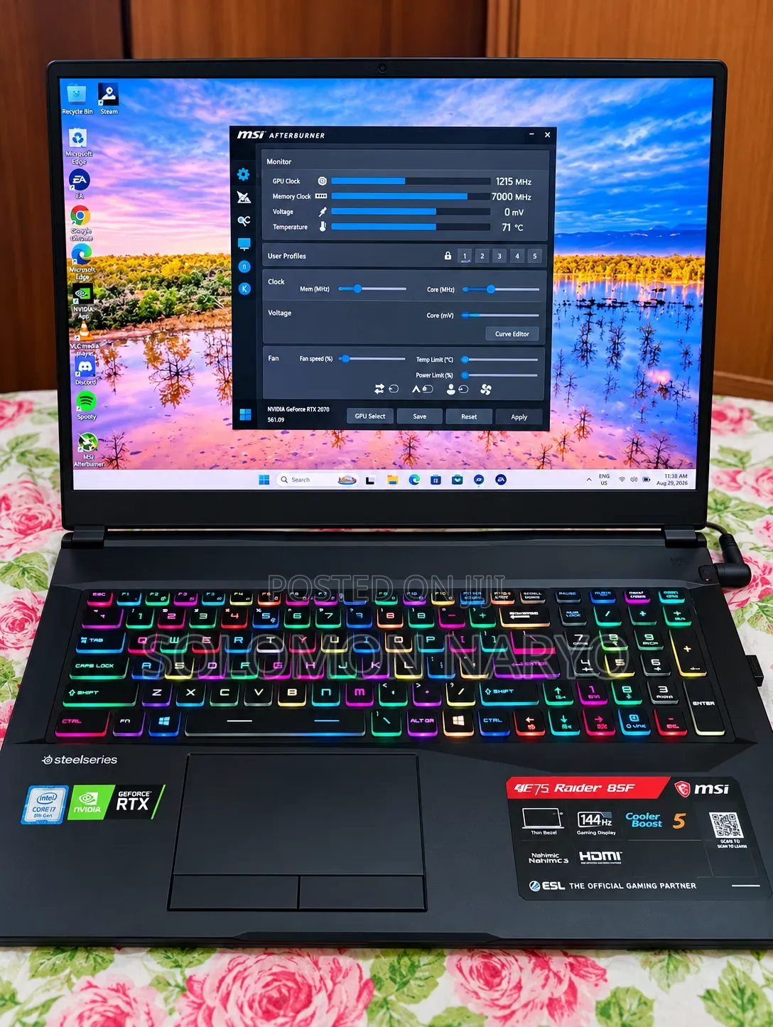 Laptop MSI GF75 Thin 16GB Intel Core i7 SSHD+SSD 1.5T