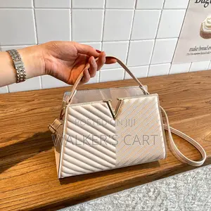 Women's Quilted Chevron Top-Handle Satchel Bag