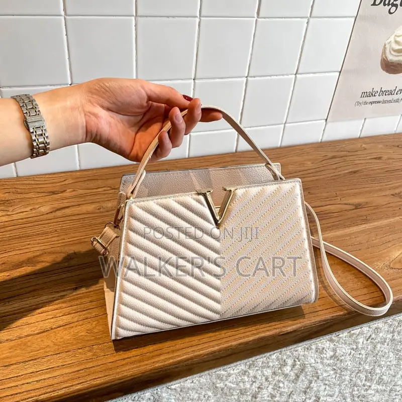 Women's Quilted Chevron Top-Handle Satchel Bag