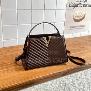 Women's Quilted Chevron Top-Handle Satchel Bag