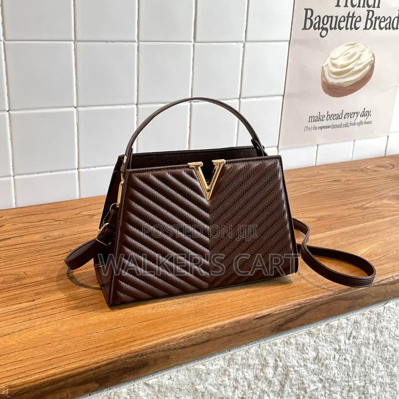 Women's Quilted Chevron Top-Handle Satchel Bag