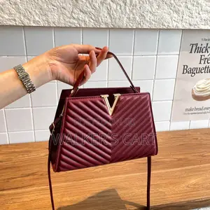 Women's Quilted Chevron Top-Handle Satchel Bag