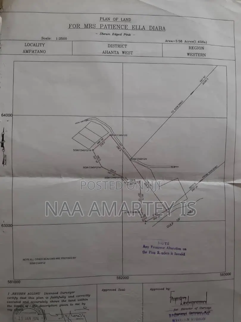 3.58 Acres Beachfront Land for Sale – Kanfrakrom, Western Region