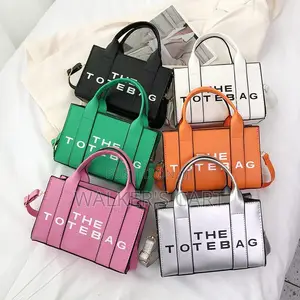 Women's Canvas Letter Print Mini Tote Bag