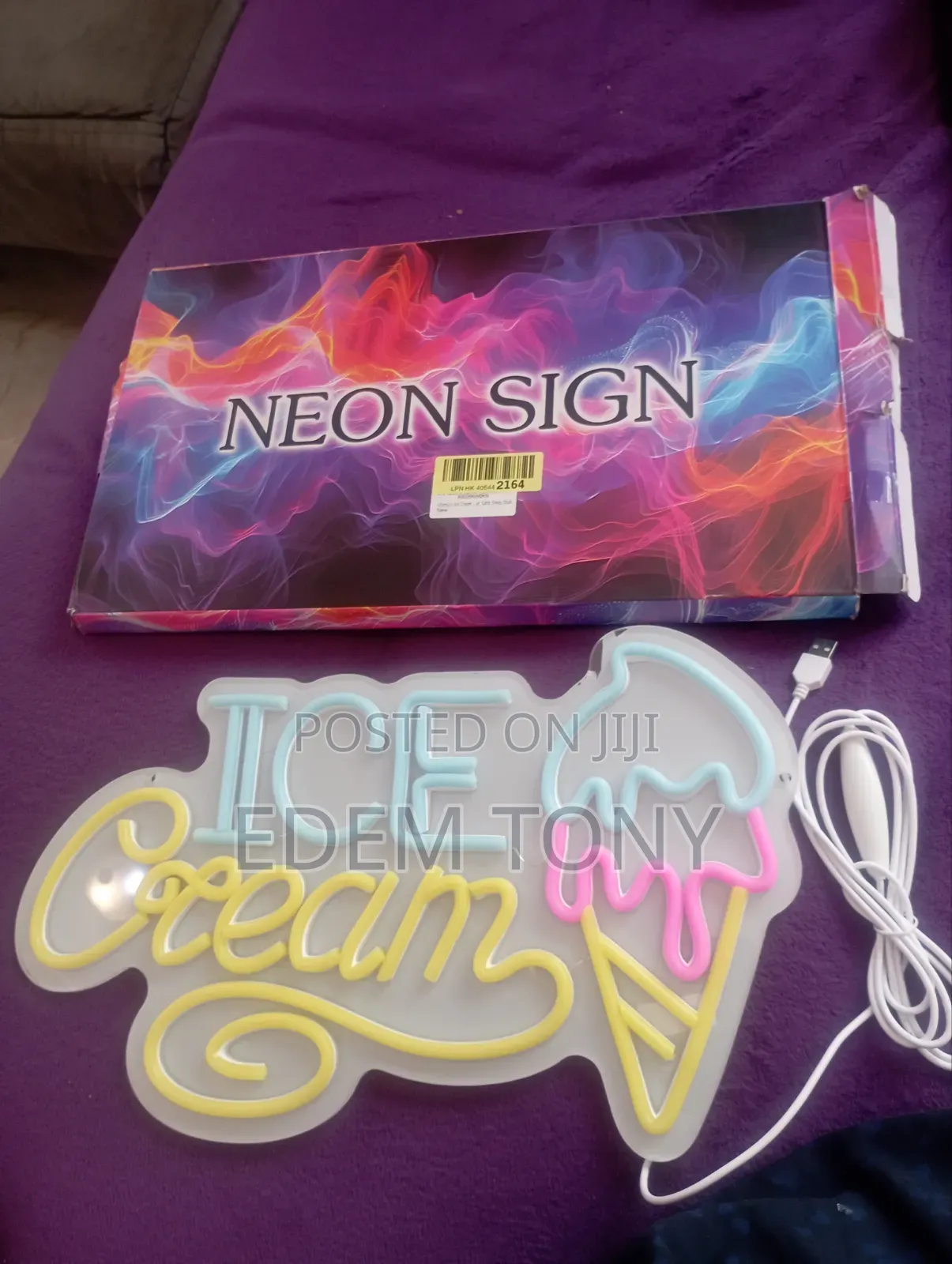 Ice Cream Neon Sign for Wall Decor