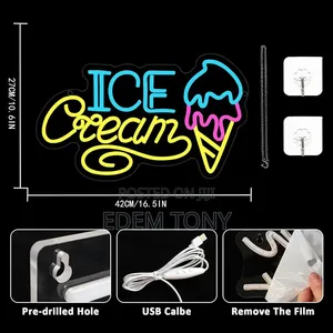 Ice Cream Neon Sign for Wall Decor