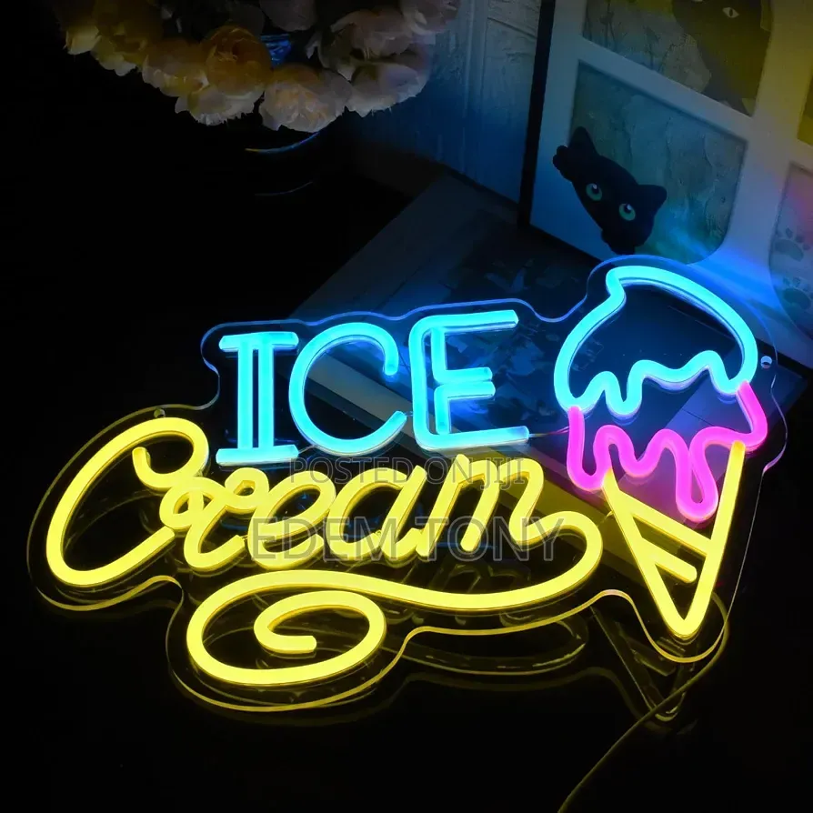 Ice Cream Neon Sign for Wall Decor