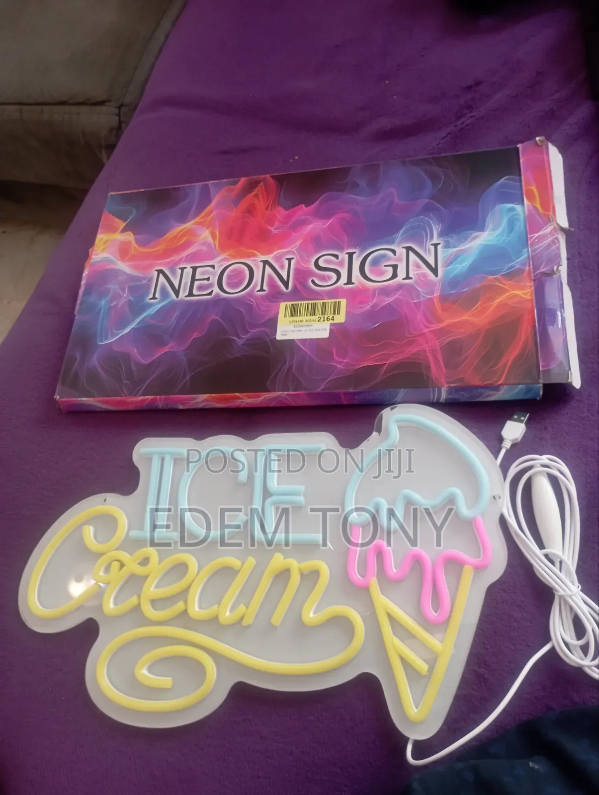 Ice Cream Neon Sign for Wall Decor