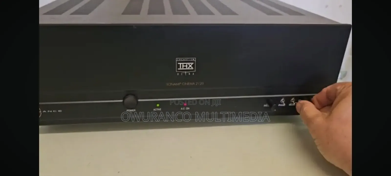 Sonance Sonamp Cinema 2120 High-Power Amplifier Connected to Hi-Fi SP