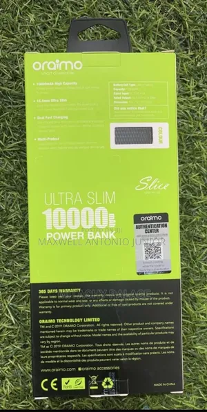Original Oraimo Ultra-Slim 10000mAh Fast Charging Power Bank