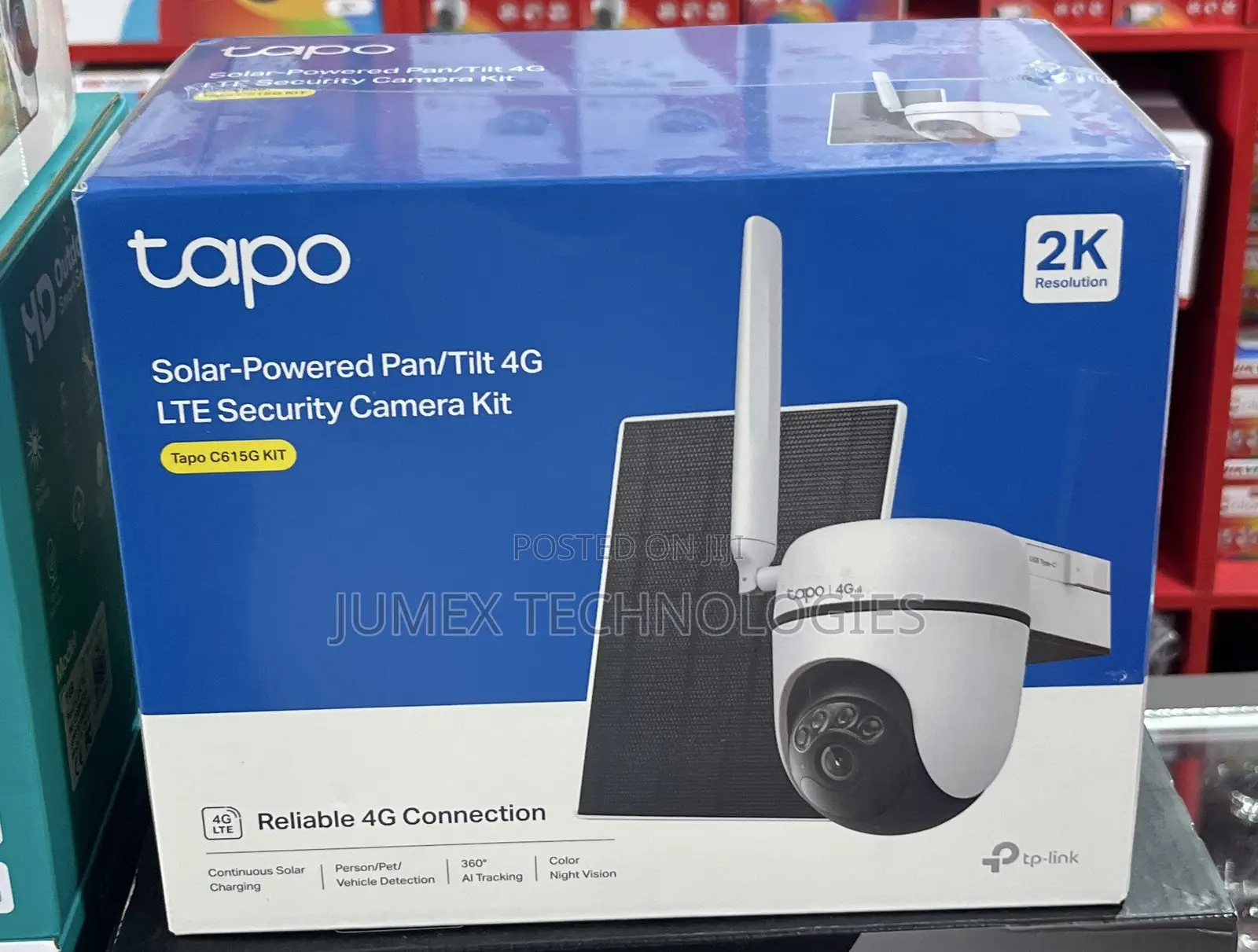 Tapo C615g Kit Solar-Powered Pan/Tilt 4g Lte Security Camera Kit Sim