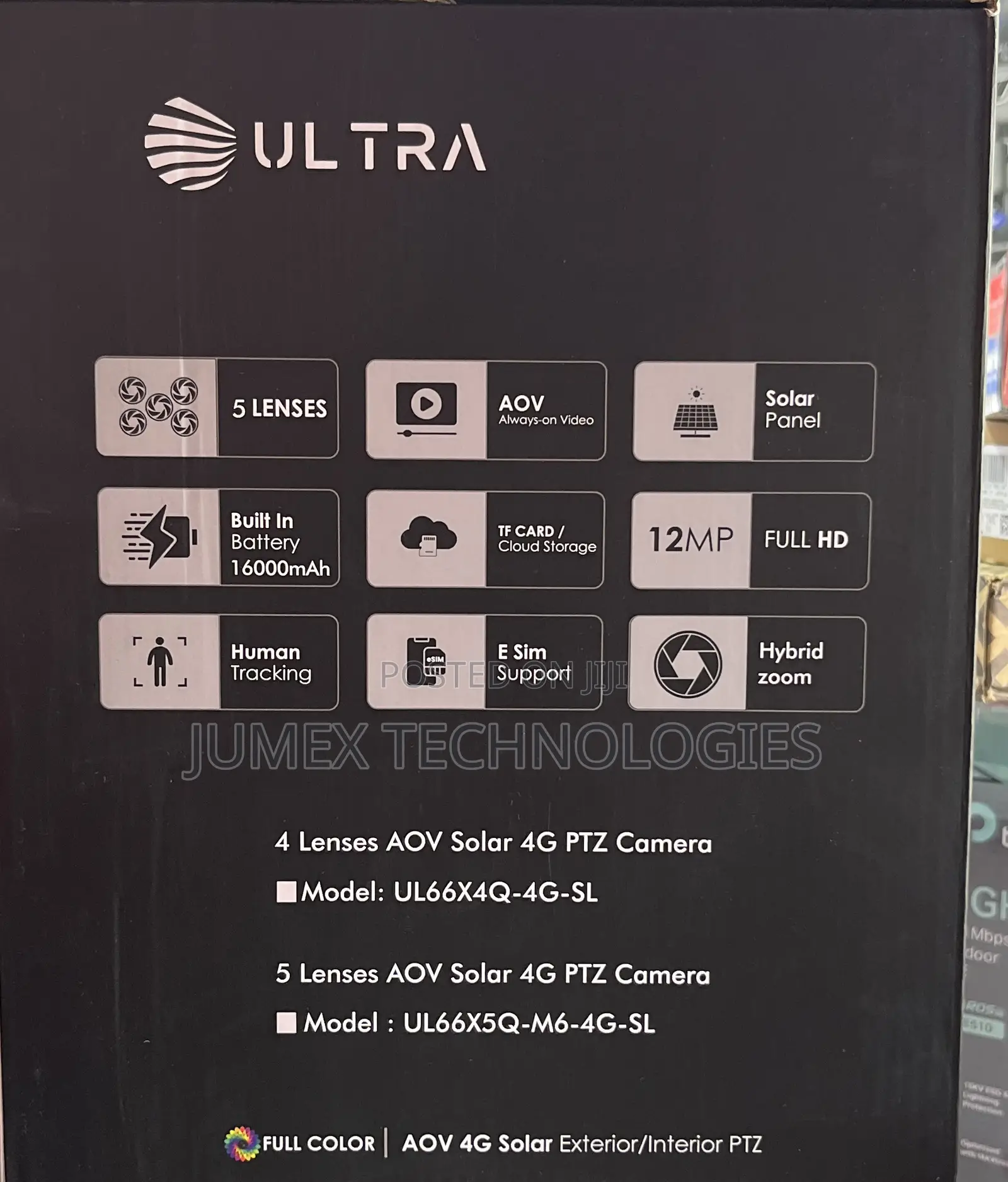 5lens Solar Canera Ultra Aov 4g Exterior / Interior PTZ Camera 4g Sim