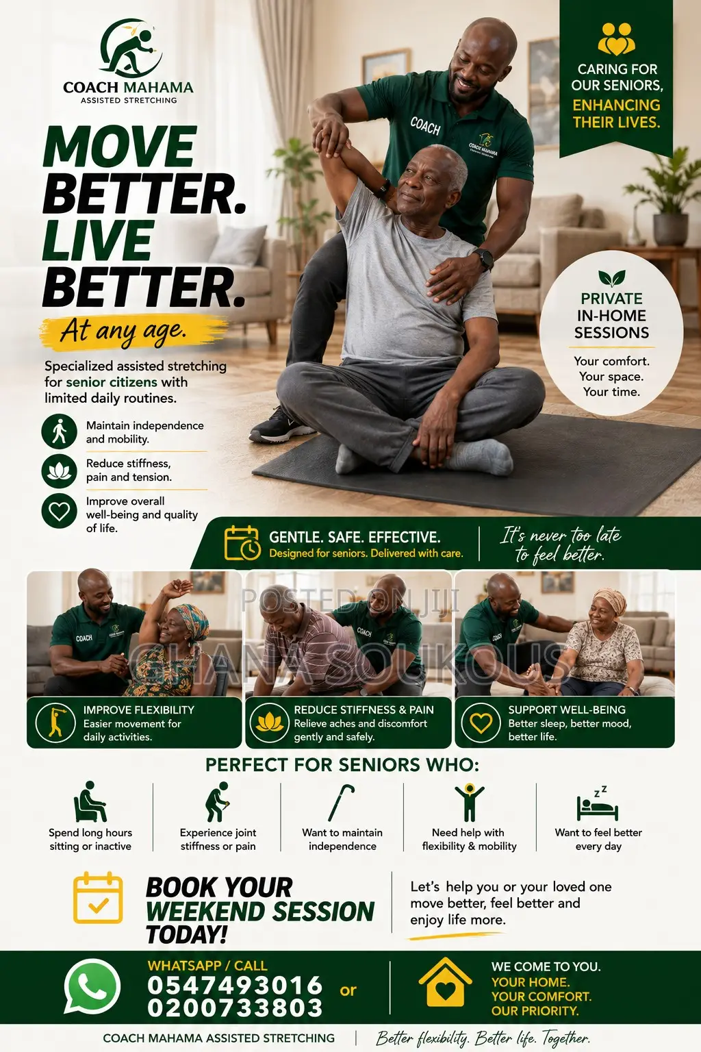 Defeat Waist , Back and Knee Pain With Coach Mahama