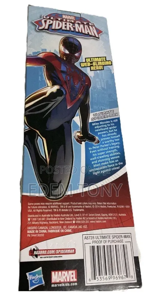 Spider Man Titan Hero Series Ultimate Spider-Man Miles Morales 12"