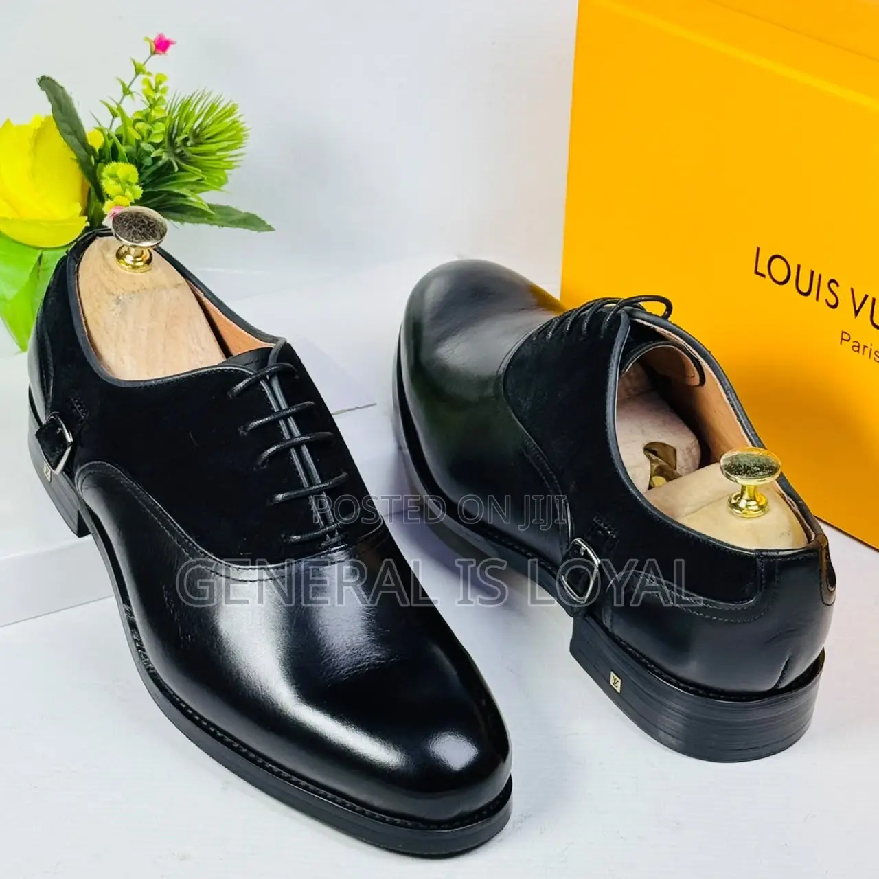 Louis Vuitton Black Leather Men’s Shoe With Combination