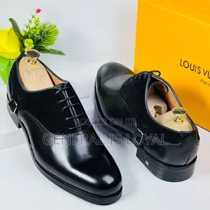 Louis Vuitton Black Leather Men’s Shoe With Combination