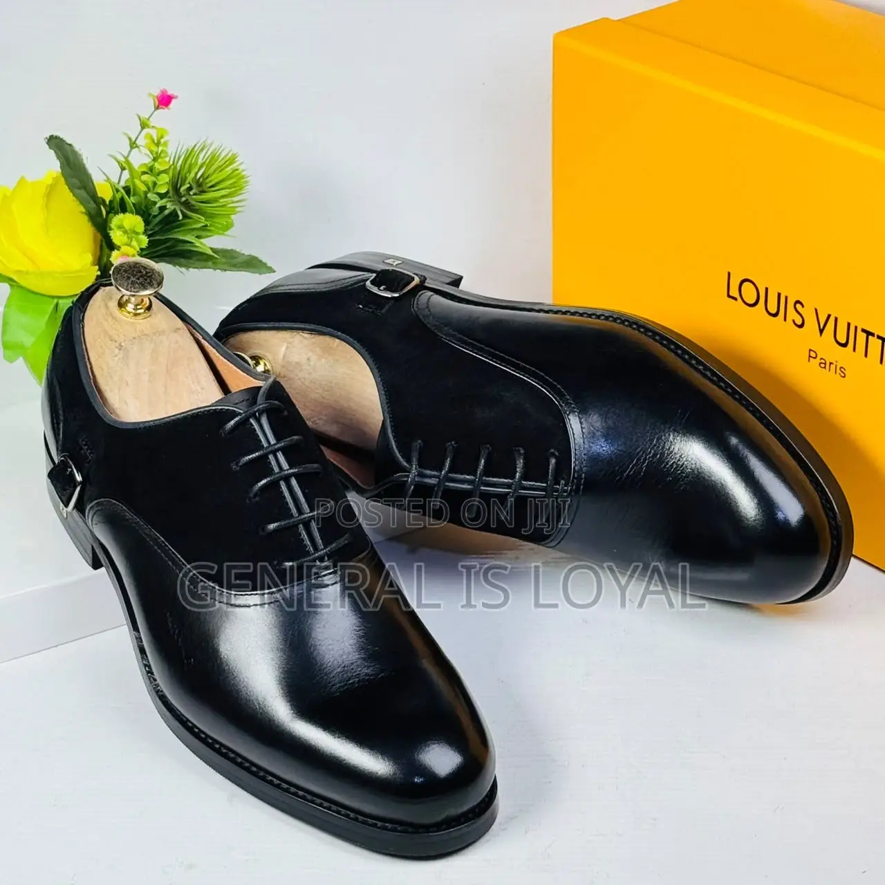 Louis Vuitton Black Leather Men’s Shoe With Combination