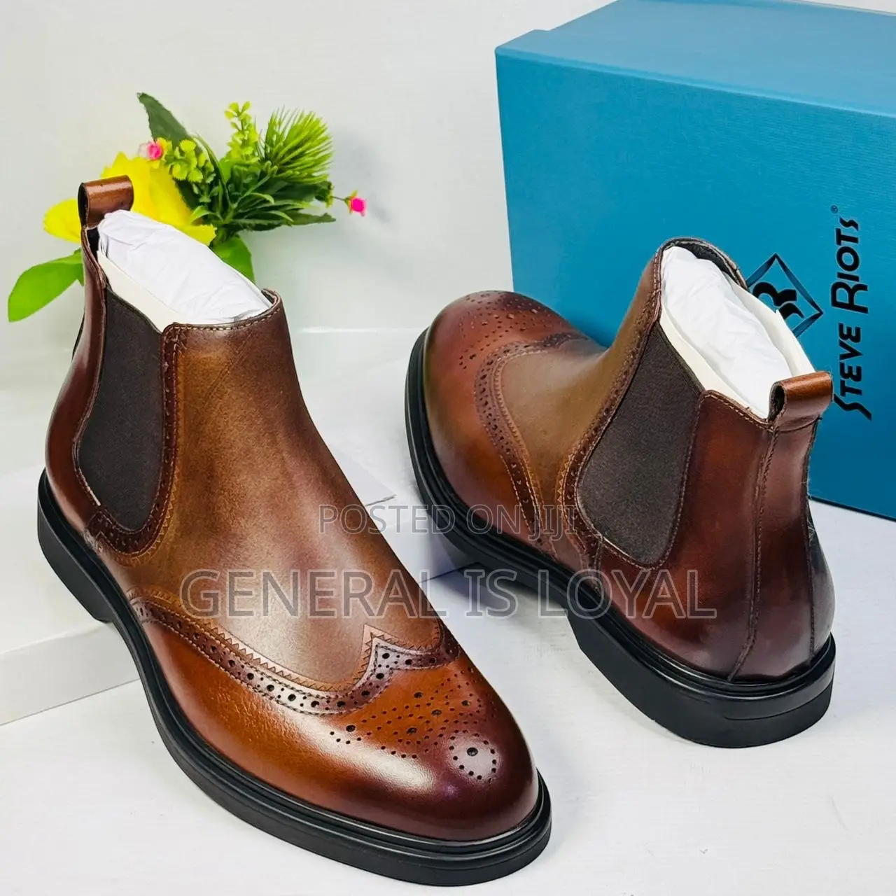 Steve Riots Leather Elastic Boot