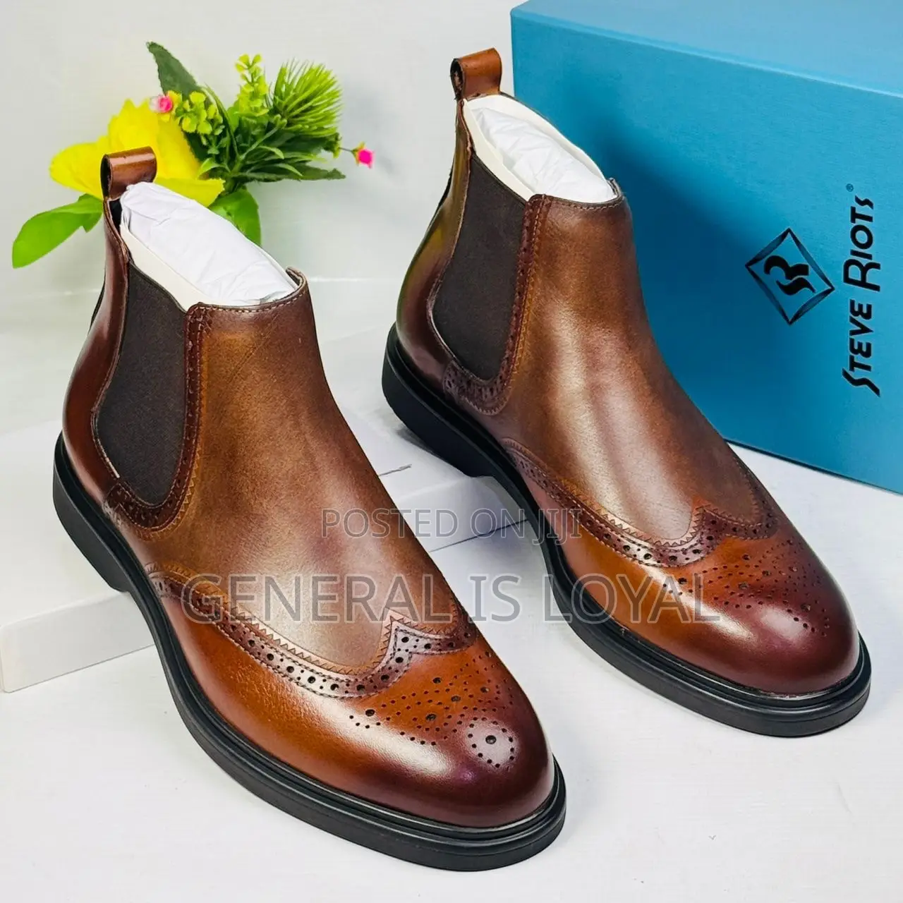 Steve Riots Leather Elastic Boot
