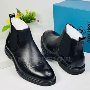 Steve Riots Black Leather Elastic Boot