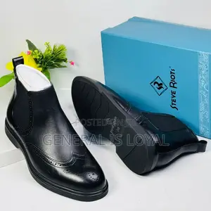Steve Riots Black Leather Elastic Boot