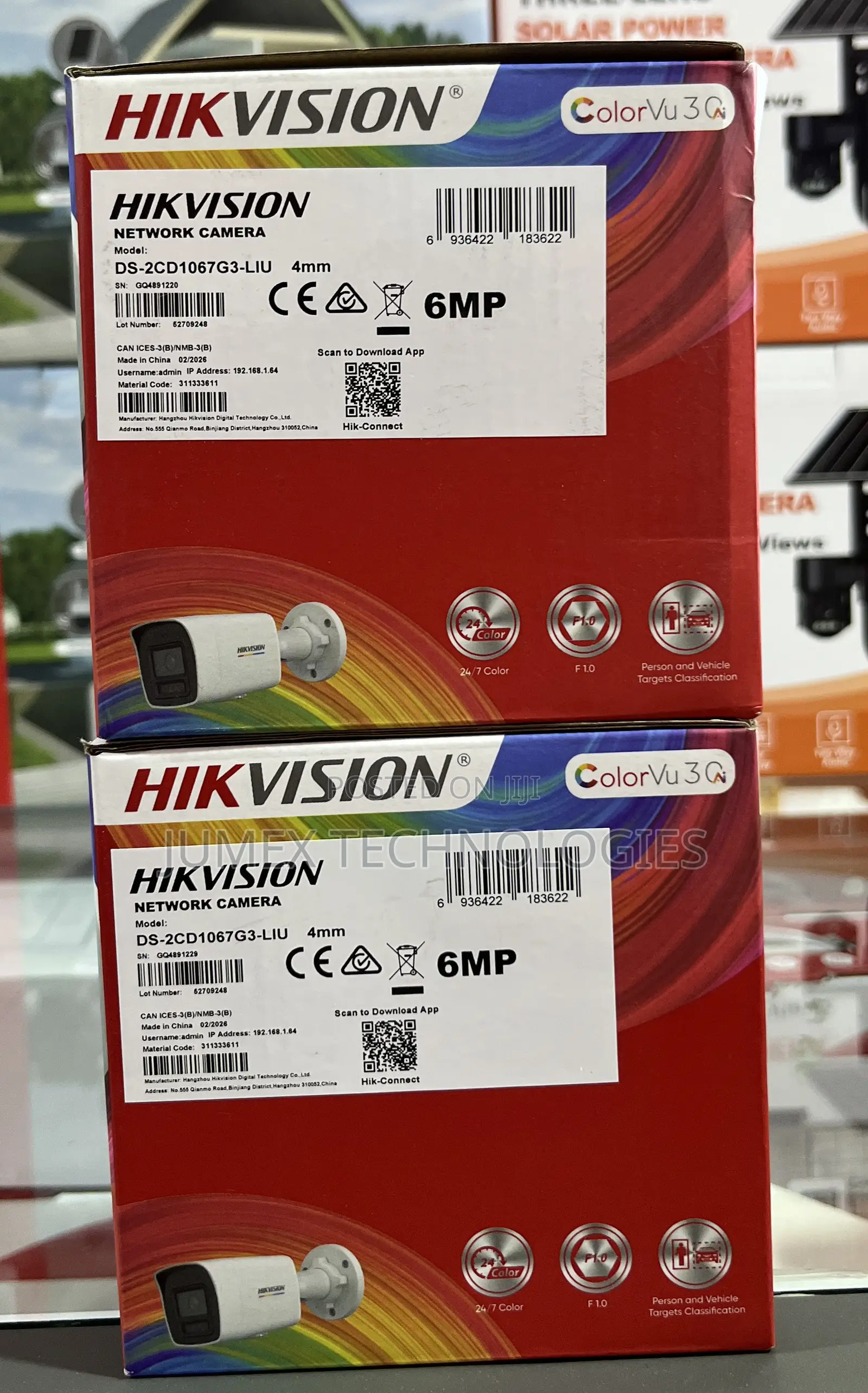 Hikvision 6mp Ip Camera Colorvu 3.0 Motion Detection Ds-2cd1067g3-Liu