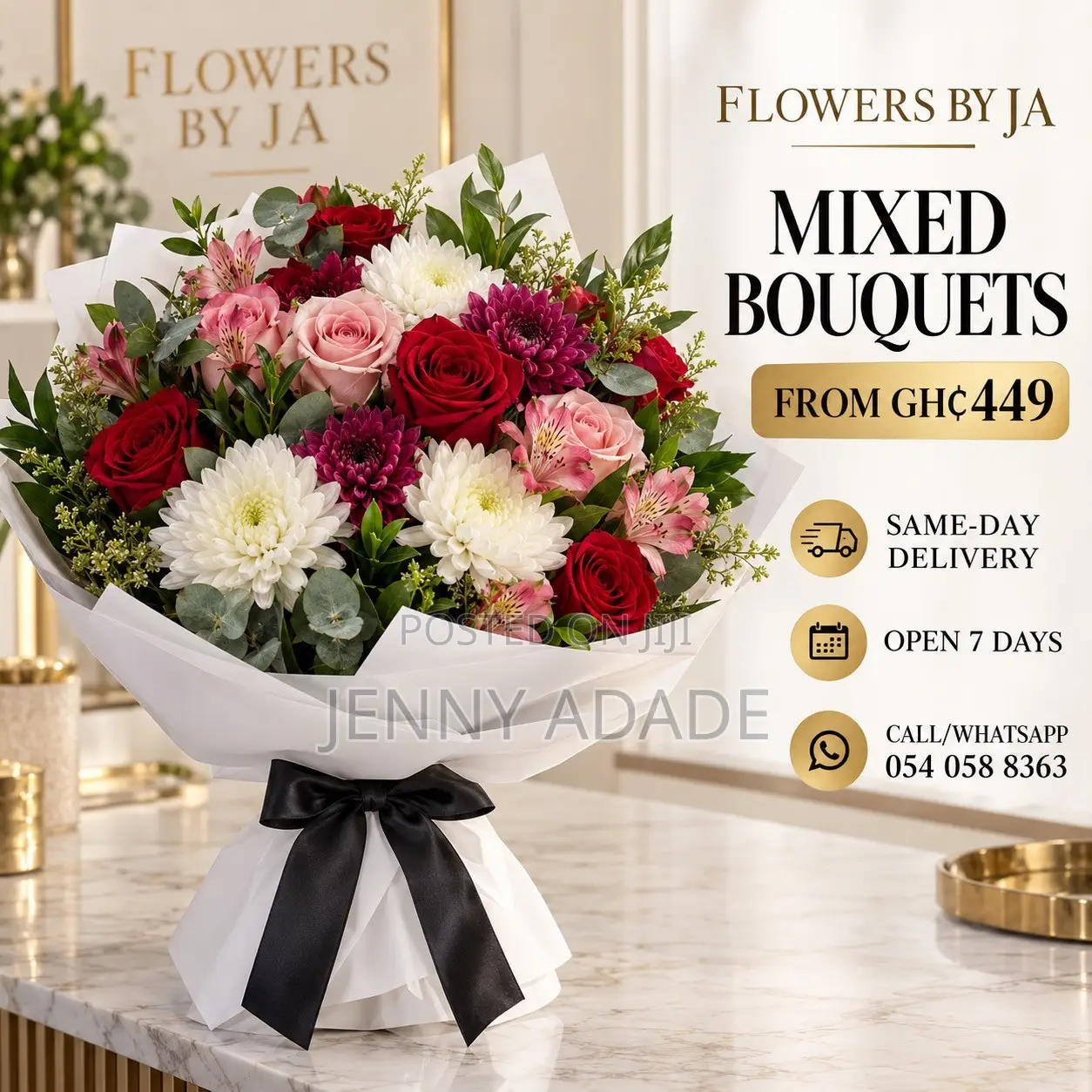 12 Fresh Red Roses Bouquet – Same-Day Delivery