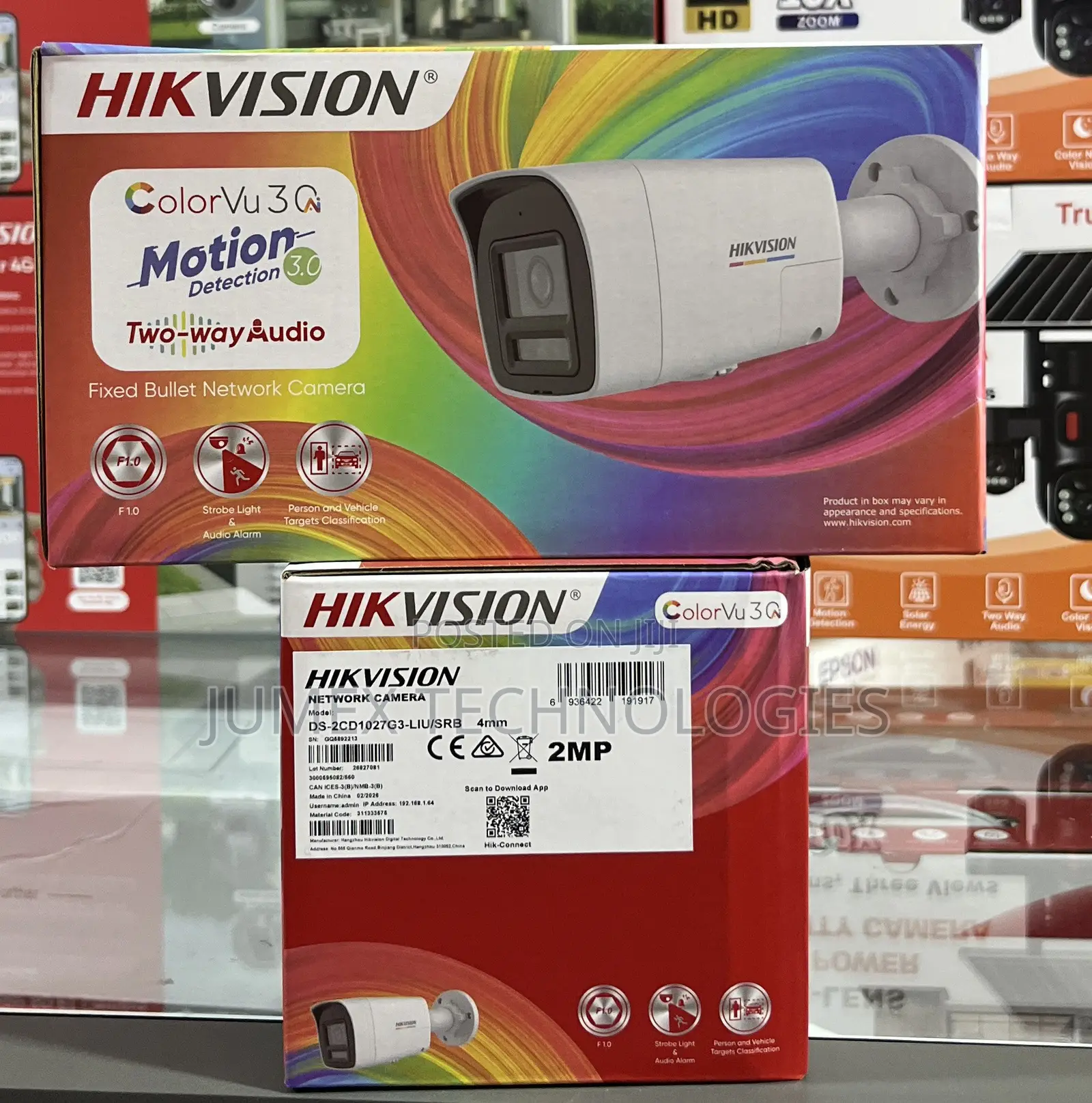 Hikvision 2mp 2way Audio Ip Camera Colorvu 3.0 Ds-2cd1027g3-Liu/SRB