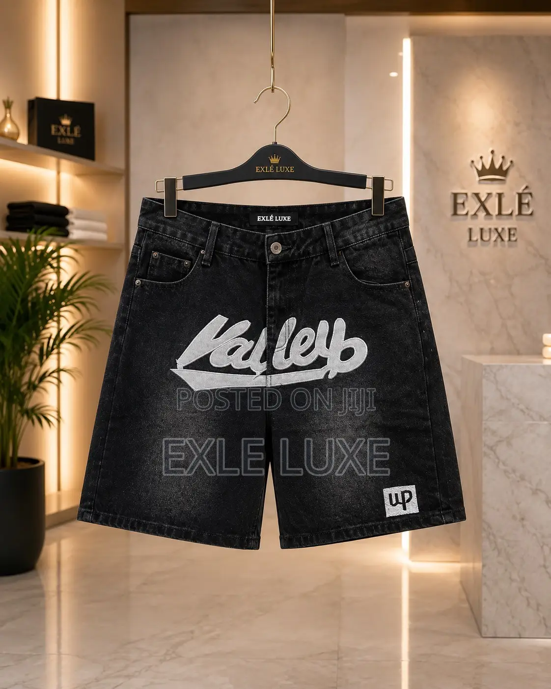Light-Wash Denim Jorts With Retro Patches
