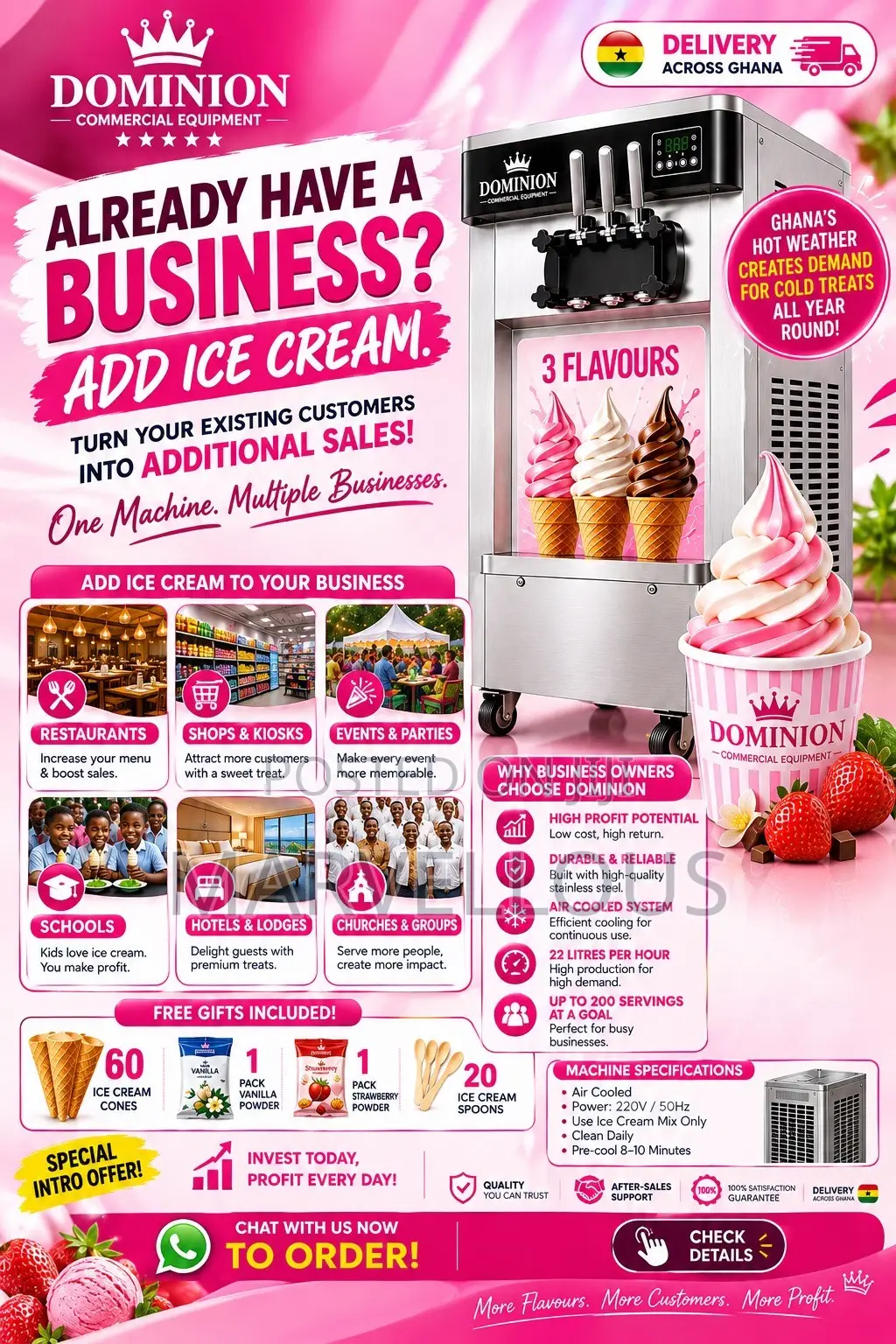 Commercial Ice Cream Machine – High Capacity|For Shops Restaurants