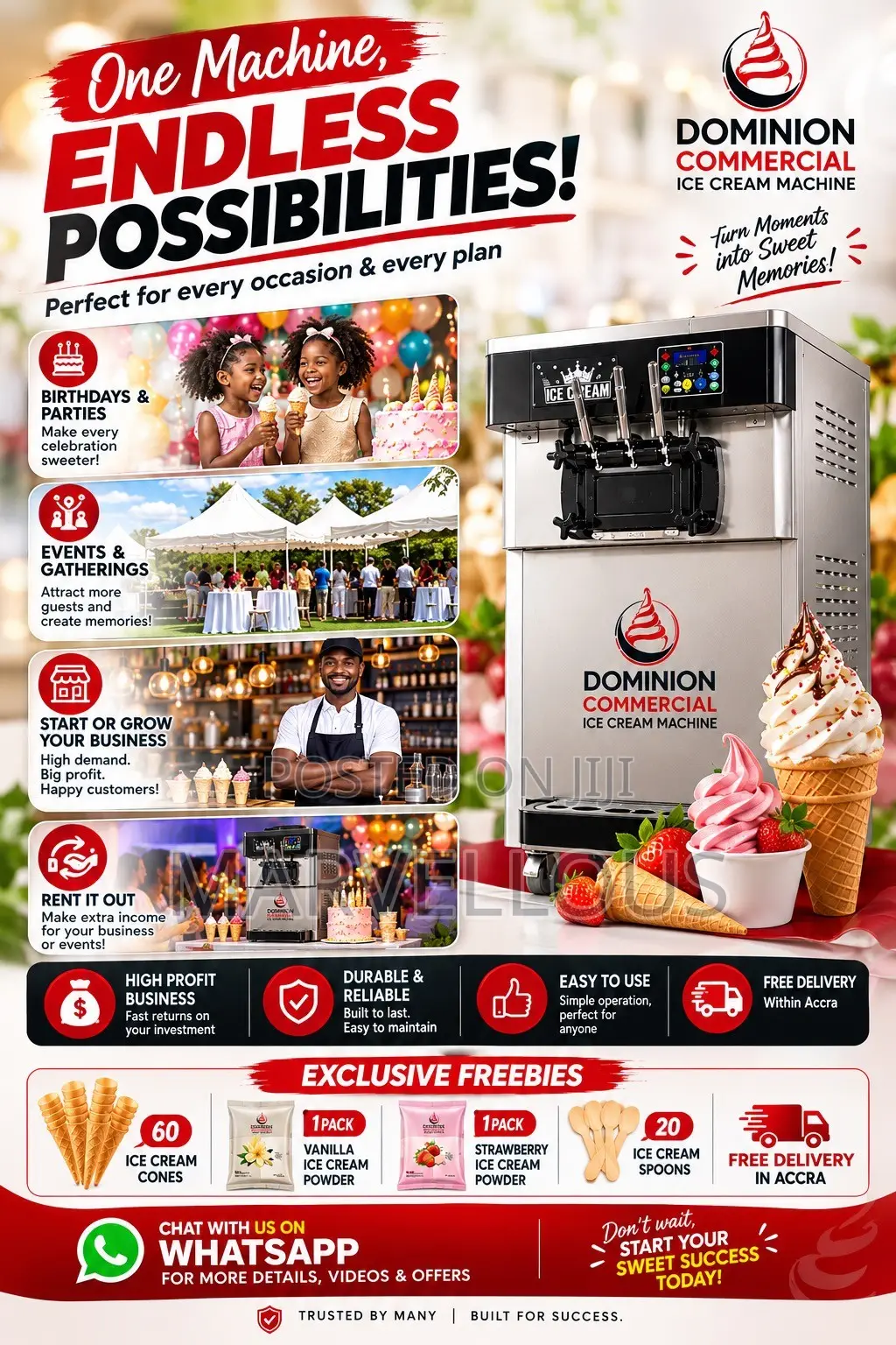Commercial Ice Cream Machine – High Capacity|For Shops Restaurants