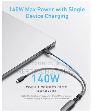 ANKER 2in1 USB-C to USB-C 6ft 140w