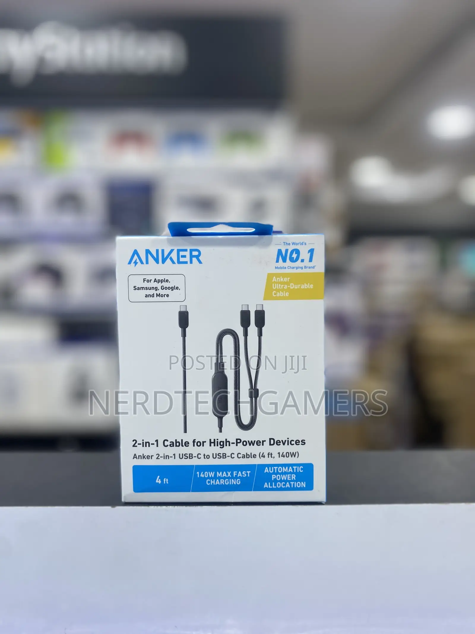 ANKER 2in1 USB-C to USB-C 6ft 140w