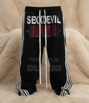 SEXXDEVIL Dual-Waist Striped Sweatpants