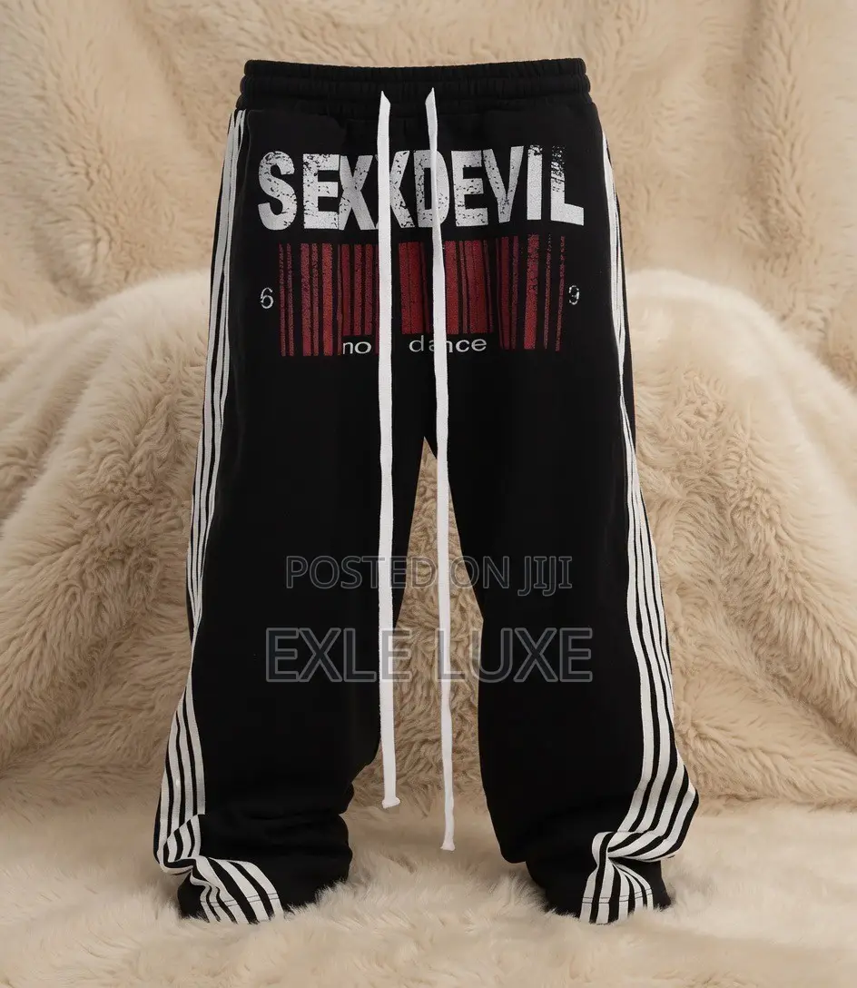 SEXXDEVIL Dual-Waist Striped Sweatpants