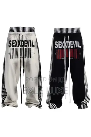 SEXXDEVIL Dual-Waist Striped Sweatpants