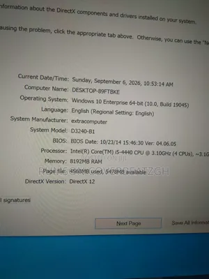 Desktop Computer 8GB Intel Core i5 SSD 128GB