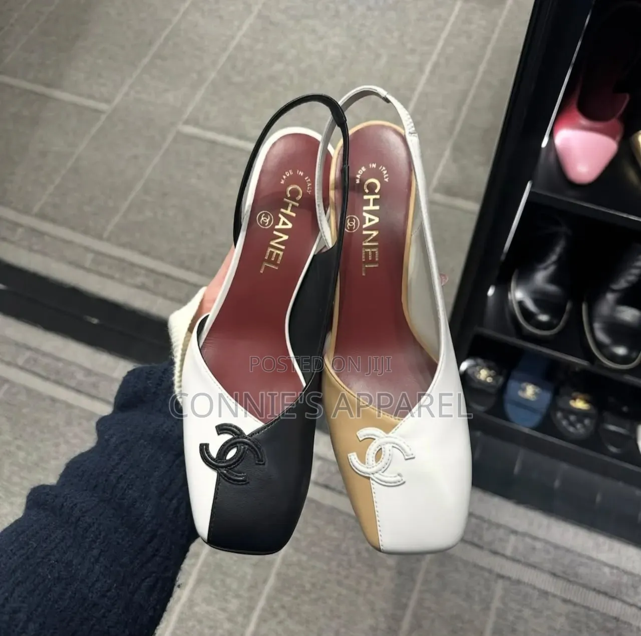 Chanel-Style Black White Block Heel