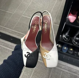 Chanel-Style Black White Block Heel