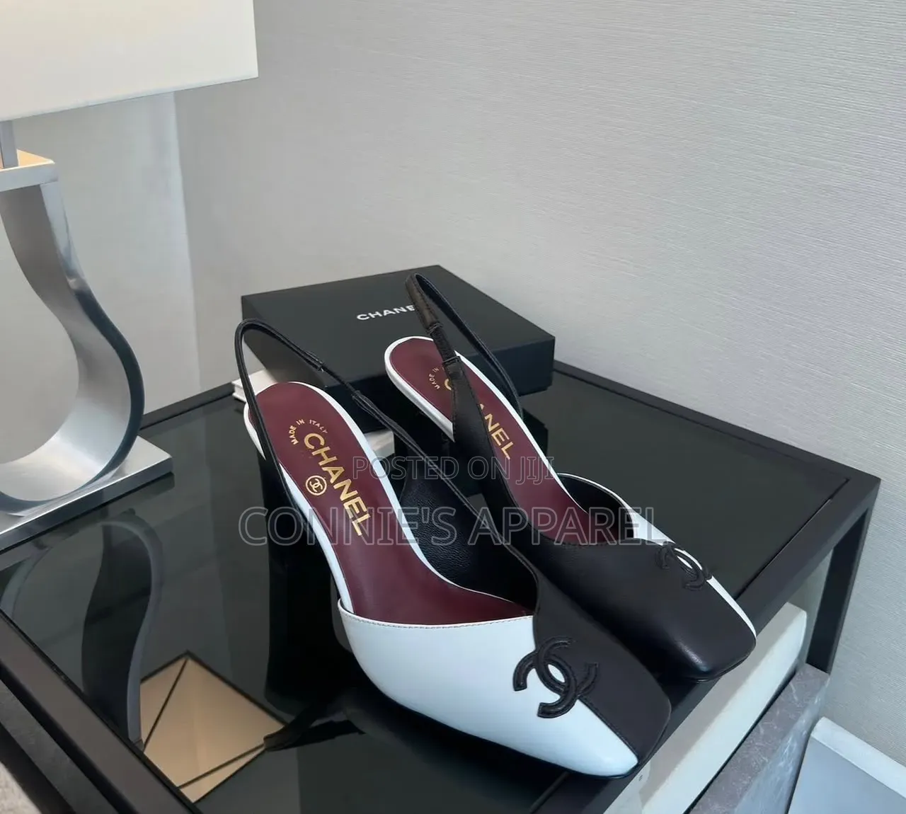 Chanel-Style Black White Block Heel