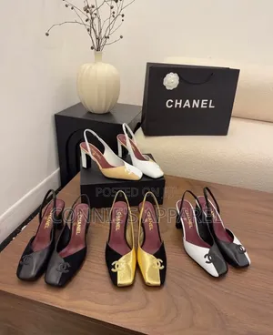 Chanel-Style Black White Block Heel