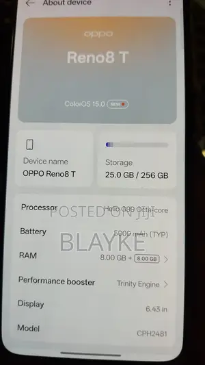 Oppo Reno 8T 256 GB Black