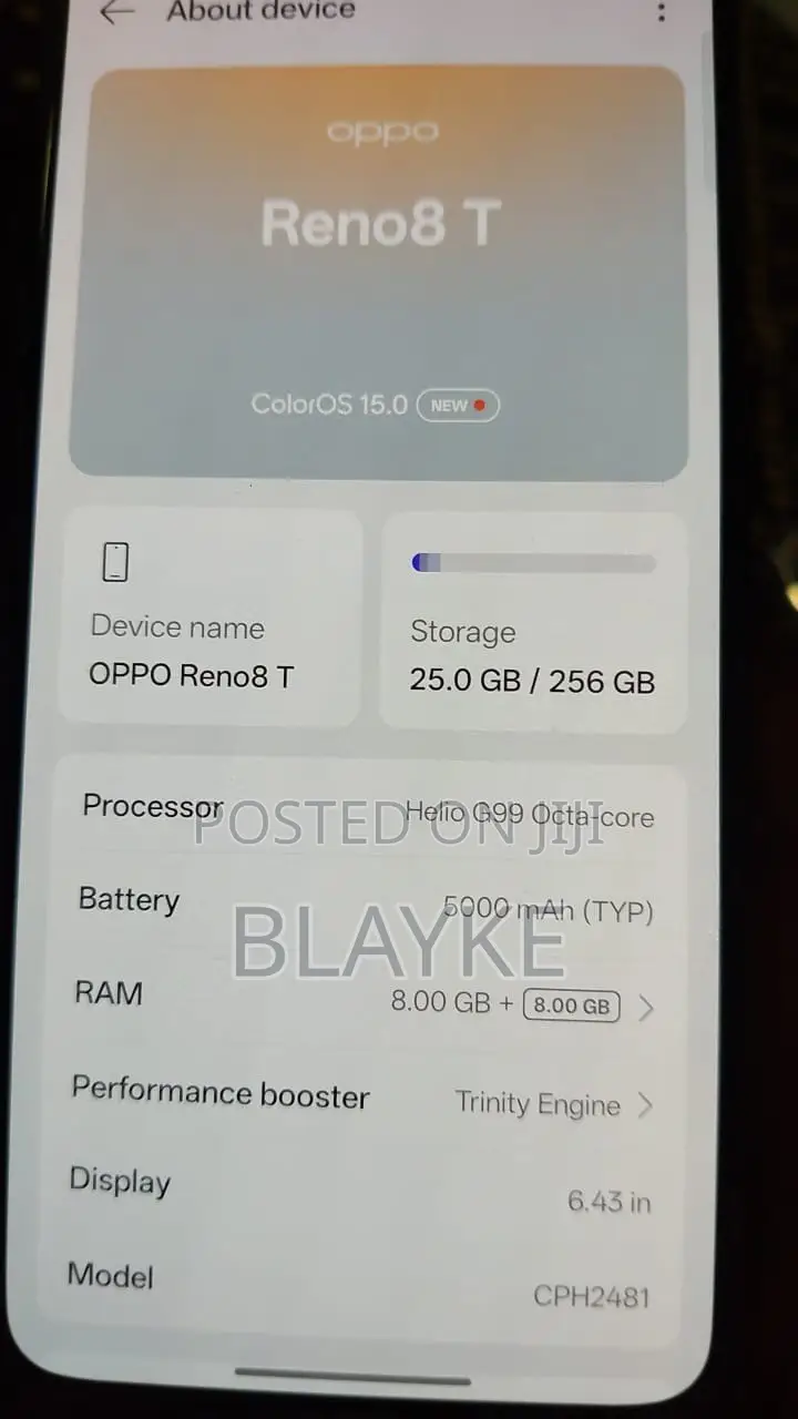 Oppo Reno 8T 256 GB Black