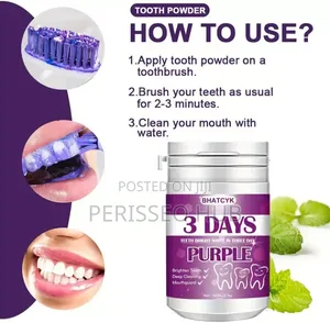 Purple Teeth Whitening Powder – Brightens Teeth Removes Stains Fast