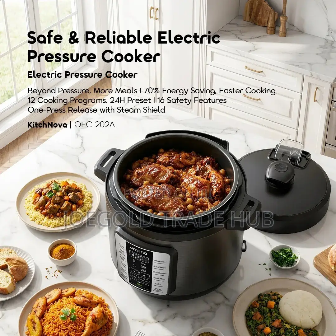 Rice Cooker (Oraimo KitchNova 1200W 6L Pressure Cooker)
