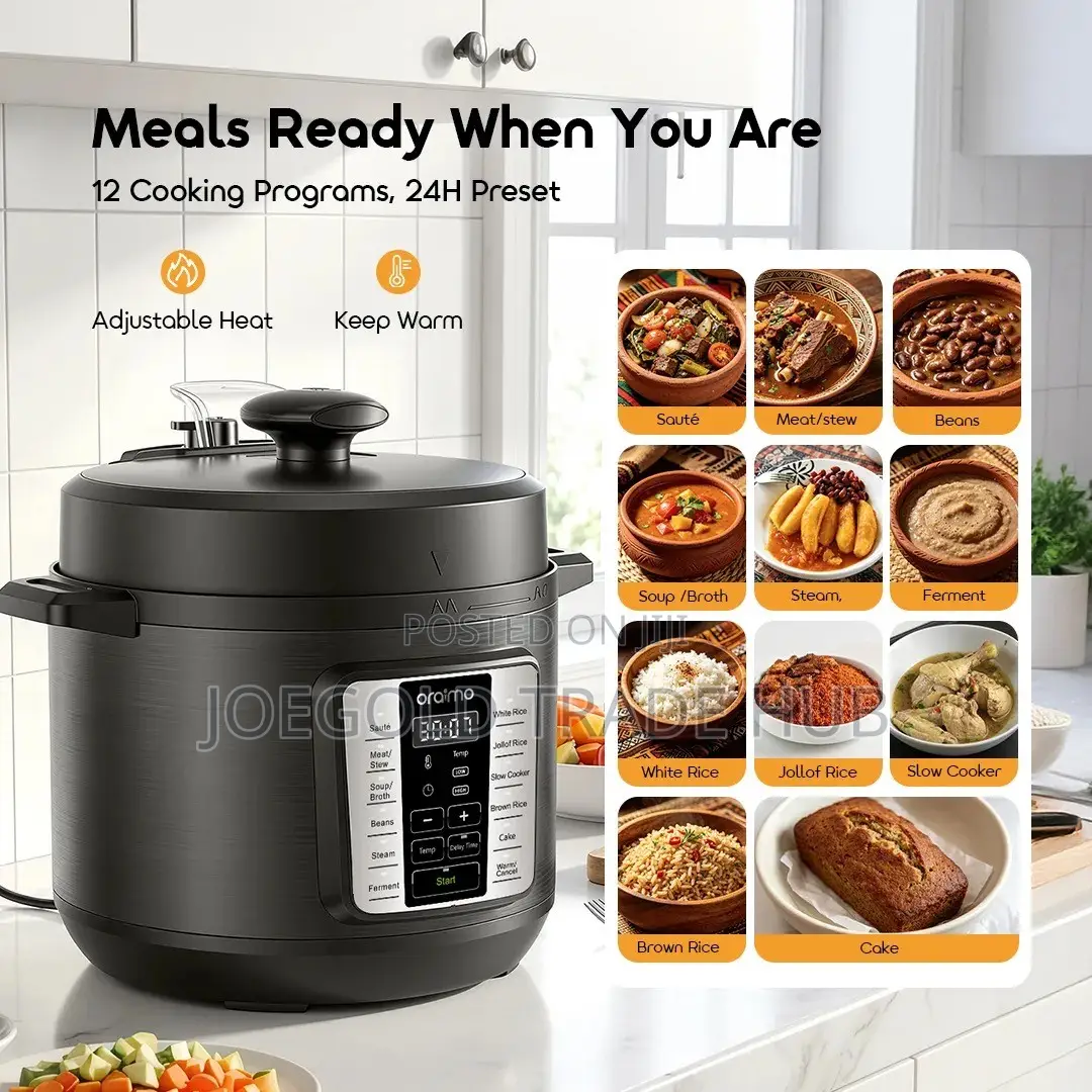 Rice Cooker (Oraimo KitchNova 1200W 6L Pressure Cooker)