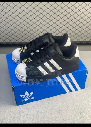 Original Adidas Superstar Core Black Gold Star