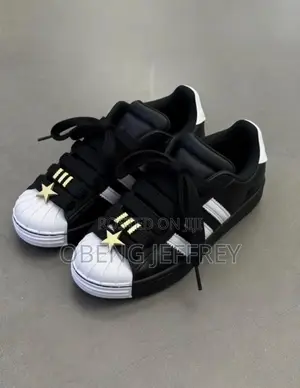 Original Adidas Superstar Core Black Gold Star