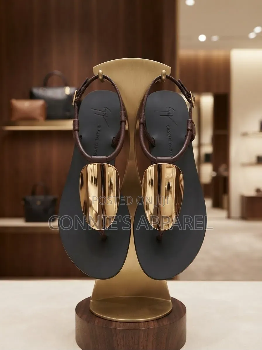 Ladies’ Black Gold Elegant Sandals